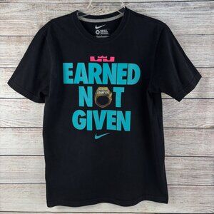 Nike LeBron James Earned Not Given Black T-Shirt Med (see measurements)